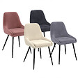 ID MARKET - Lot de 4 chaises THALYA en velours mix color crème, gris clair, gris foncé, rose avec accoudoirs - vignette