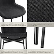 TECTAKE - 2 chaises rembourrées revêtement en tissu forme ergonomique noir - vignette
