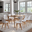 ID MARKET - Lot de 8 chaises scandinaves SARA blanches pour salle à manger - vignette