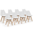 ID MARKET - Lot de 8 chaises scandinaves SARA blanches pour salle à manger - vignette