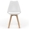 ID MARKET - Lot de 8 chaises scandinaves SARA blanches pour salle à manger - vignette
