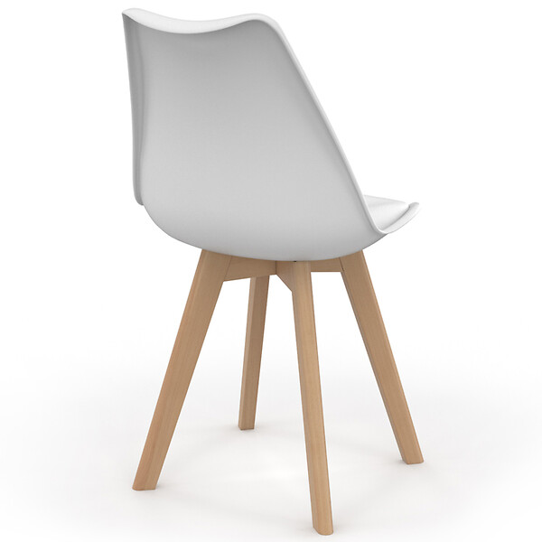 ID MARKET - Lot de 8 chaises scandinaves SARA blanches pour salle à manger - large