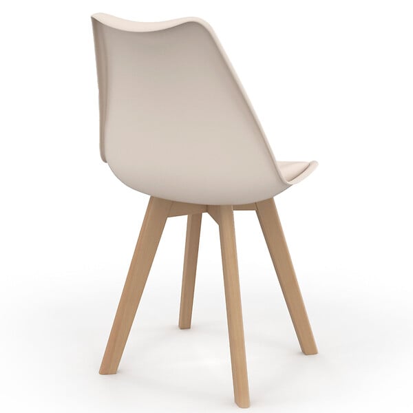 ID MARKET - Lot de 6 chaises scandinaves SARA beige, blanc et velours patchworks marron et beige - large