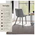 TECTAKE - Lot de 6 chaises Rembourrées aspect velours assise Ergonomique gris - vignette