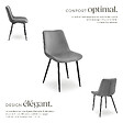 TECTAKE - Lot de 6 chaises Rembourrées aspect velours assise Ergonomique gris - vignette