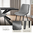 TECTAKE - Lot de 6 chaises Rembourrées aspect velours assise Ergonomique gris - vignette