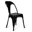 ID MARKET - Lot de 2 chaises LENY métal noir mat empilable aspect brut factory - vignette