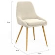 ID MARKET - Lot de 6 chaises de salle à manger THALYA en velours beige et pieds effet bois avec accoudoirs - vignette