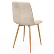 ID MARKET - Lot de 6 chaises MILA en velours beige et pieds effet bois pour salle à manger - vignette