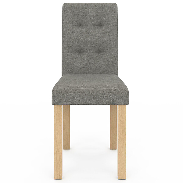 ID MARKET - Lot de 6 chaises POLGA capitonnées grises pour salle à manger - large