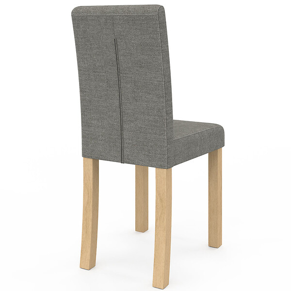ID MARKET - Lot de 6 chaises POLGA capitonnées grises pour salle à manger - large