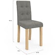 ID MARKET - Lot de 6 chaises POLGA capitonnées grises pour salle à manger - vignette