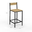 ID MARKET - Lot de 6 tabourets de bar DETROIT avec dossier chaise de cuisine design industriel - vignette