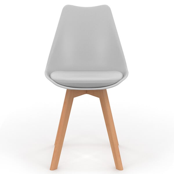 ID MARKET - Lot de 6 chaises scandinaves SARA mix color gris clair, blanc, gris foncé x2, jaune x2 - large