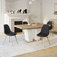ID MARKET - Lot de 4 chaises scandinaves GABY grises en tissu pour salle à manger - vignette