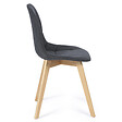 ID MARKET - Lot de 4 chaises scandinaves GABY grises en tissu pour salle à manger - vignette