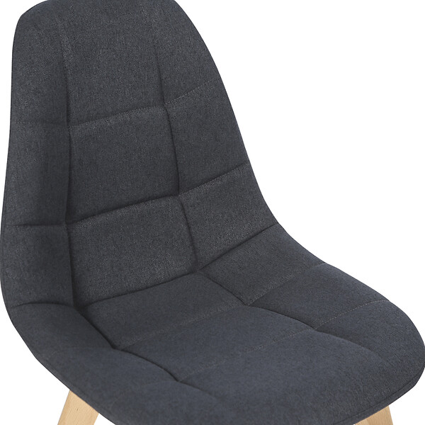 ID MARKET - Lot de 4 chaises scandinaves GABY grises en tissu pour salle à manger - large