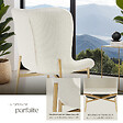 TECTAKE - 6 chaises rembourrées tissu bouclette ergonomiques blanc/doré - vignette