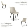 TECTAKE - Lot de 8 chaises Rembourrées aspect velours assise Ergonomique crème - vignette