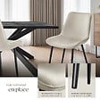 TECTAKE - Lot de 8 chaises Rembourrées aspect velours assise Ergonomique crème - vignette