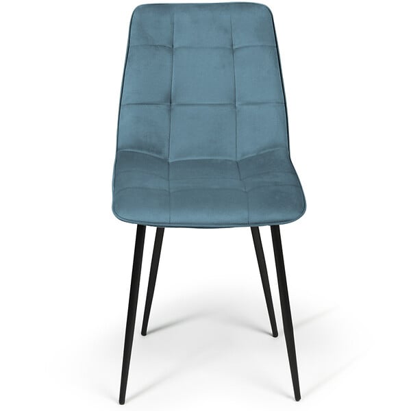 ID MARKET - Lot de 4 chaises MILA en velours mix color pastel bleu, gris clair, gris foncé, rose - large