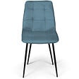 ID MARKET - Lot de 4 chaises MILA en velours mix color pastel bleu, gris clair, gris foncé, rose - vignette