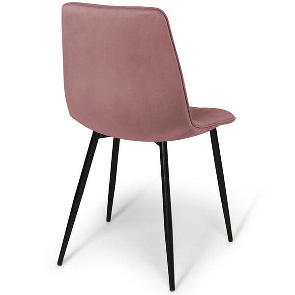 ID MARKET - Lot de 4 chaises MILA en velours mix color pastel bleu, gris clair, gris foncé, rose - large