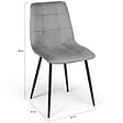 ID MARKET - Lot de 4 chaises MILA en velours mix color pastel bleu, gris clair, gris foncé, rose - vignette