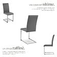 TECTAKE - Ensemble 6 chaises style scandinave rembourrées cuir synthétique gris - vignette