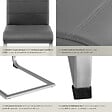 TECTAKE - Ensemble 6 chaises style scandinave rembourrées cuir synthétique gris - vignette