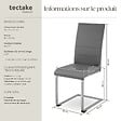 TECTAKE - Ensemble 6 chaises style scandinave rembourrées cuir synthétique gris - vignette