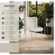 TECTAKE - 4 chaises rembourrées en velours forme ergonomique blanc/doré - vignette