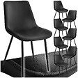 TECTAKE - Lot de 8 chaises Rembourrées aspect velours assise Ergonomique noir - vignette