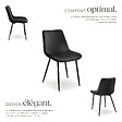 TECTAKE - Lot de 8 chaises Rembourrées aspect velours assise Ergonomique noir - vignette