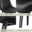 TECTAKE - Lot de 8 chaises Rembourrées aspect velours assise Ergonomique noir - vignette