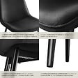 TECTAKE - Lot de 6 chaises Rembourrées aspect velours assise Ergonomique noir - vignette