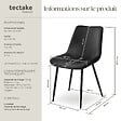 TECTAKE - Lot de 6 chaises Rembourrées aspect velours assise Ergonomique noir - vignette