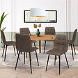 ID MARKET - Lot de 6 chaises MILA en PU marron vintage pour salle à manger - vignette