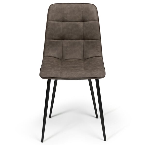 ID MARKET - Lot de 6 chaises MILA en PU marron vintage pour salle à manger - large