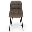 ID MARKET - Lot de 6 chaises MILA en PU marron vintage pour salle à manger - vignette