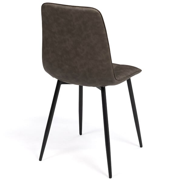 ID MARKET - Lot de 6 chaises MILA en PU marron vintage pour salle à manger - large