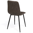 ID MARKET - Lot de 6 chaises MILA en PU marron vintage pour salle à manger - vignette