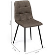 ID MARKET - Lot de 6 chaises MILA en PU marron vintage pour salle à manger - vignette