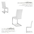 TECTAKE - Lot 6 chaises de salle à manger rembourrées pieds en métal blanc - vignette