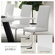 TECTAKE - Lot 6 chaises de salle à manger rembourrées pieds en métal blanc - vignette