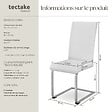 TECTAKE - Lot 6 chaises de salle à manger rembourrées pieds en métal blanc - vignette