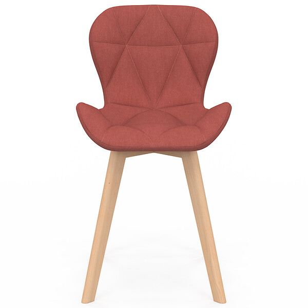 ID MARKET - Lot de 6 chaises ROBINE en tissu mix color gris foncéx2, terracotta x2, beige x2 - large