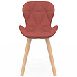 ID MARKET - Lot de 6 chaises ROBINE en tissu mix color gris foncéx2, terracotta x2, beige x2 - vignette