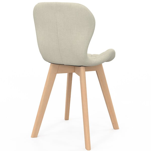 ID MARKET - Lot de 6 chaises ROBINE en tissu mix color gris foncéx2, terracotta x2, beige x2 - large