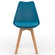 ID MARKET - Lot de 4 chaises scandinaves SARA bleu canard pour salle à manger - vignette